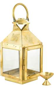 Lanterne en laiton de qualité supérieure avec support rustique pour hôtels, centres de villégiature et centres de table d'événements, idéale pour la décoration intérieure et les festivals - Product Image 5