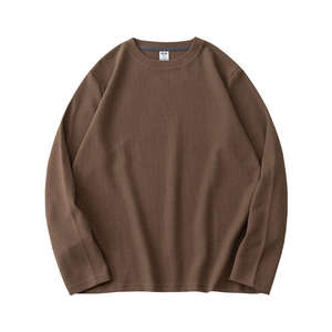 T-shirt thermique en coton gaufré pour homme, T-shirt thermique en coton gaufré de qualité supérieure à col rond - Product Image 4