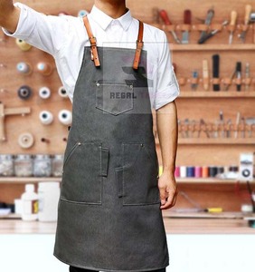 Unisex Professional Cotton Sleeveless <b>Bib</b> <b>Apron</b> Water Resistant Fashionable Design with 1-4 Pockets for Daily Hairdressing Use - Product Image 3