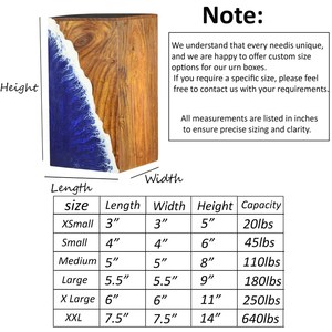 Urna de madera hecha a mano. Ataúd para hombres, mujeres, niños y mascotas. Urna de cremación para adultos. - Product Image 6