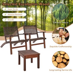 Set di 3 Mobili da Giardino in Rattan e Legno per Spazi Esterni - Product Image 5