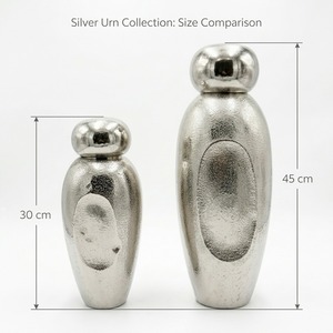 Silver Cast Aluminium Sculptural Urn Vase Decorative Lidded <b>Jar</b> Modern Metal Tabletop Wedding Home Decor Centerpiece Handmade - Product Image 6