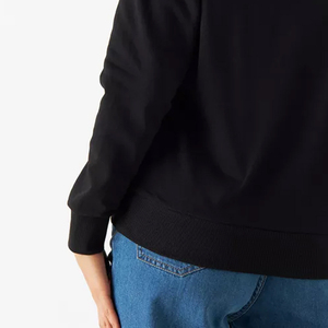 Sudadera Casual Oversize para Mujer VIBE CRAFT, 100% Algodón, Manga Caída, Tejido Personalizado, Patrón Liso Bordado - Product Image 3