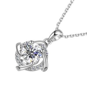 Meilleure vente GRA Lab pierre précieuse Moissanite diamant 925 argent Sterling classique femmes pendentif collier destin bijoux - Product Image 3