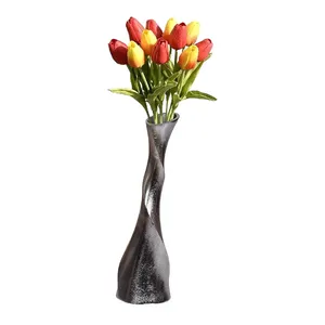 Florero Decorativo de Hierro Reciclable para Interiores Verdes, Colecciones de Estilo Moderno, Florero Cuadrado de Metal Transparente de Lujo - Product Image 1