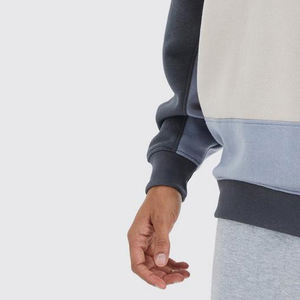 เสื้อสเวตเชิ้ตผู้ชายแบบถักผสมผ้าฟลีซ ตกแต่งด้วยผ้าแบบแพทช์เวิร์ค สำหรับกิจกรรมกลางแจ้ง ทรงยาว ระบายอากาศได้ดี เหมาะสำหรับฤดูหนาว ดีไซน์สีสันตัดกันเป็นแผ่นๆ ทรงโอเวอร์ไซส์ - Product Image 2