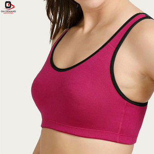 Soutien-gorge de sport respirant et simple pour femme avec coussinets amovibles, logo frontal, maintien élevé pour le yoga - Faible MOQ - Product Image 2