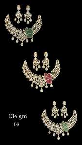 Ensemble de collier élégant à motif papillon Kundan, bijoux de mariée indiens, collier choker Polki disponible en OR/ARGENT/BRASS - Product Image 3