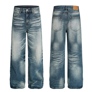 Custom <b>Men's</b> Relaxed Fit Denim <b>Jeans</b> Lightweight Polyester/Cotton Casual <b>Drawstring</b> Closure Wholesale Reasonable Price - Product Image 6