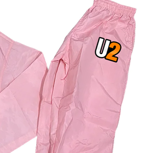 <b>Pink</b> Hooded Windbreaker <b>Tracksuit</b> Full Sleeve Waterproof Lightweight Polyester Casual <b>Set</b> With Logo Front Drawstring Closure - Product Image 2