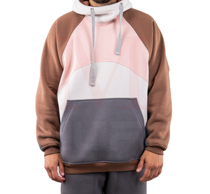 Ensemble de survêtement décontracté pour homme avec sweat à capuche color block, manches raglan, coupe oversize, en molleton bouclette, avec empiècements et logo OEM - Product Image 4