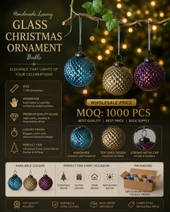 <b>Top</b> Quality Handmade Luxury Glass Round Shape <b>Christmas</b> <b>Tree</b> Ornaments Balls in Wholesale Price - Product Image 2