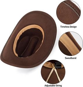 Sombrero de Vaquero de Cuero Premium, Estilo Occidental, Protección Solar para Actividades al Aire Libre, Ajustable, Hecho a Mano, Estilo Country, para Rodeo - Product Image 5
