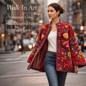 Chaqueta Bomber de Terciopelo Premium al por Mayor, Bordado Floral Hecho a Mano, Cuello Alto, Forro de Algodón, Abrigo de Lujo para Mujer - Product Image 6