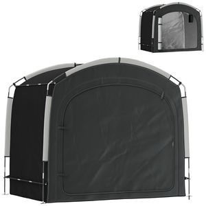 Tenda Portatile e Impermeabile per Deposito Biciclette con Borsa per il Trasporto, Tessuto Oxford 210D per 3-4 Biciclette - Nero - Product Image 1
