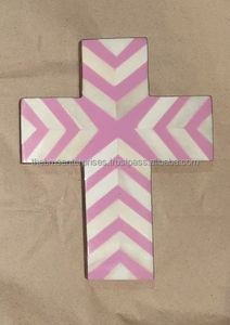 Incrustation d'os classique design floral croix colorée de mini taille pour accrocher au mur et conservée en croix de table d'incrustation d'os almirah - Product Image 2