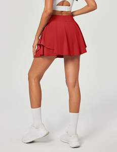 วัสดุที่ไม่ยับง่าย ช่วยให้สวมใส่สบายสำหรับทำงานและเล่นกีฬา กระโปรงกีฬาเอวสูงสไตล์ลำลองสำหรับฤดูร้อน - Product Image 2