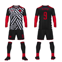 Maillots de football personnalisés à manches longues légers et respirants, protection UV, uniformes de football en gros pour le marché du Moyen-Orient