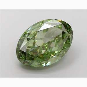 Diamante Ovalado de Corte Fantasía Verde Intenso Cultivado en Laboratorio, Certificado por IGI, para Joyería para Hombre y Mujer - Product Image 3