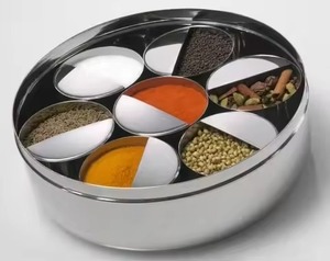 Elegant Kitchen Storage Solution Metal <b>Spice</b> <b>Box</b> Masala Container with Sections for Cooking Essentials - Product Image 6