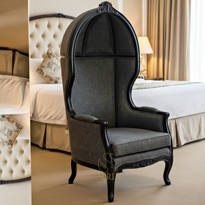 Silla de comedor con respaldo de globo de estilo victoriano de lujo, marco de madera maciza, tapicería de terciopelo, silla de acento de salón tallada antigua - Product Image 6