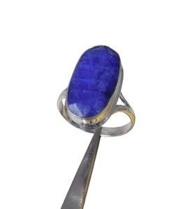 แหวนแฟชั่นหรูหราทำด้วยมือทำด้วยมือไพลินแหวน925แข็งเครื่องประดับอัญมณีธรรมชาติเงินสเตอร์ลิงแหวนประทับ925เงิน - Product Image 1