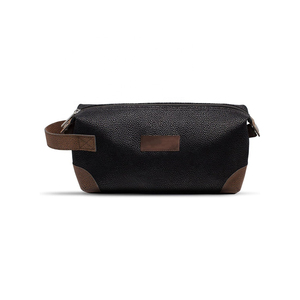 Neceser Minimalista de Cuero Negro, Forma Rectangular, Almacenamiento Duradero para Uso en el Baño - Product Image 4