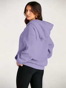 Sudadera informal extragrande con capucha para mujer, forrada, de manga larga, a rayas, de algodón, tela no tejida, transpirable, antipilling - Product Image 3