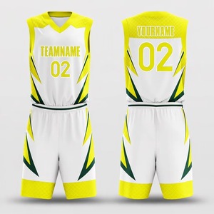 Ensembles d'uniformes de basketball unisexes personnalisés en gros, imprimés, professionnels, respirants, à séchage rapide, confortables, grandes tailles, protection UV frontale - Product Image 1