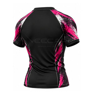 Top de licra y poliéster elástico, elegante combinación personalizada para adultos, con contraste de color, para BJJ. - Product Image 5