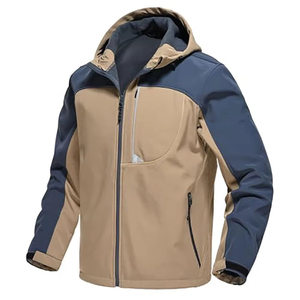 Veste polaire à capuche pour homme, coupe-vent, avec fermeture éclair, style décontracté, pour l'automne, en polyester, coupe classique - Product Image 3