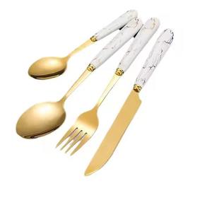 Ensemble de couverts de table haut de gamme en métal, cuillère, fourchette, couteau en acier inoxydable, ensemble de couverts élégant pour la cuisine - Product Image 2