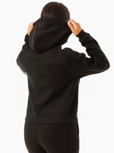 OEM Custom Winter Pullover Hoodie <b>Women</b> Casual Long Sleeve <b>Black</b> <b>Crop</b> <b>Top</b> Front Loose Hoodies New Classic Breathable Streetwear - Product Image 6