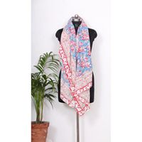 Paréo de plage de luxe fait main indien pour femme, imprimé au bloc, élégant, long, uni, en pur coton tricoté, idéal pour l'été