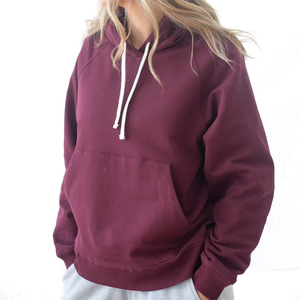 Sweat-shirt à capuche pour femme, manches raglan, couleur unie, en molleton de coton, coupe décontractée, pour l'automne, avec poches, longueur standard - Product Image 4
