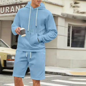 Breathable Cotton Fabric Two-Piece <b>Hoodie</b> & <b>Shorts</b> <b>Set</b> High Quality Lightweight Winter Casual for <b>Men</b> Reasonable Price - Product Image 2