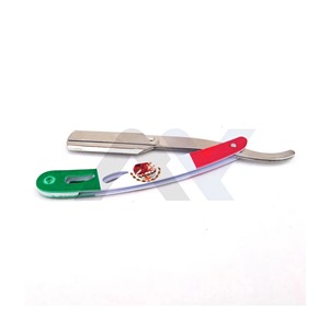Mexican Flag Handle Barber <b>Straight</b> Razor Cut Throat Swing Lock Shavette Professional Salon Wet Shaving Tool Custom Branding - Product Image 4