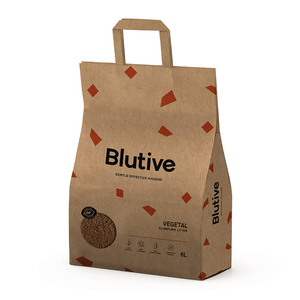 Offre Spéciale sur la Litière Agglomérante pour Chat Blutive Naturelle et Compostable, 100% Fibres Végétales Naturelles, Biodégradable et Anti-Odeur, 6L - Product Image 1