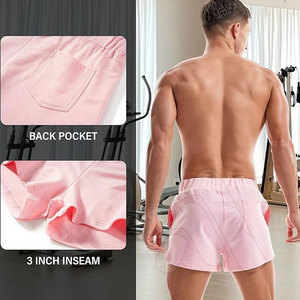 Shorts légers pour hommes en gros, confortables, 100 % coton, unis, décontractés, taille élastique, séchage rapide, avec cordon de serrage et poches - Product Image 3