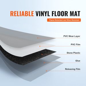Carreaux de sol en vinyle auto-adhésifs à texture marbre blanc, épaisseur 1,5 mm, 50 carreaux de 12 x 12 pouces, à peler et coller, kit de revêtement de sol DIY pour cuisine - Product Image 3