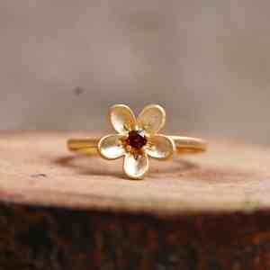 Handmade Luxury <b>Garnet</b> <b>Ring</b> Prong Setting Gold 925 <b>Silver</b> Elegant Birthstone Jewelry Gift for Women's Engagement Promise <b>Ring</b> - Product Image 1