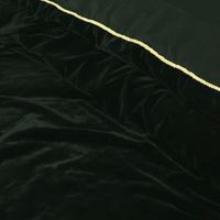 Housse de couette en velours vert/Razai 3 pièces, couleur unie, style classique, usage domestique hivernal, anti-boulochage, lavable en machine