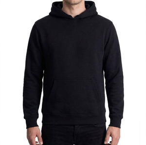 Sudadera con Capucha Negra de Algodón Grueso Personalizada de Primera Calidad, Estilo Urbano, MOQ Bajo, Sudadera Holgada para Hombre - Product Image 4