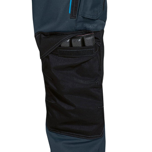 Pantalon de travail réfléchissant de haute qualité, classe 2 ANSI, 100% coton, rouge/noir, multi-poches, bandes réfléchissantes, taille élastique, pour hommes - Product Image 2