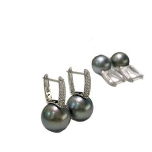 Boucles d'oreilles en perles noires naturelles, 8-9mm, rondes, légèrement imparfaites, en argent pur S925, à la mode, polyvalentes, coffret cadeau inclus - Product Image 5