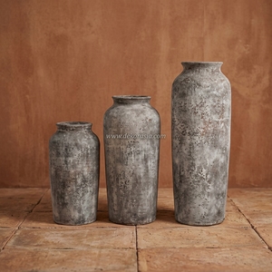 Vase de sol en céramique rustique Vinculo L, grand format, fait main, extra haut, gris vieilli, décoratif, design personnalisable, vente en gros - Product Image 5
