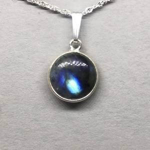 Dainty Labradorite Pendant 925 Sterling Silver Round Necklace <b>Magic</b> Stone Of Dreams Jewelry Gift For Women - Product Image 5