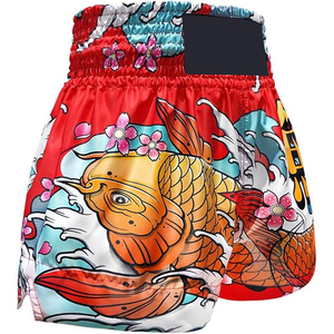 Pantalones Cortos de Boxeo Negros Unisex de Corte Regular, Elásticos, 100% Algodón, Ligeros y Transpirables, para Artes Marciales Mixtas, Talla Adulto, Logotipo en la Espalda - Product Image 3