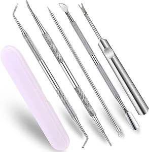 Outil de soin des pieds en acier inoxydable de haute qualité à double extrémité pour ongles incarnés et nettoyage des rainures des ongles, idéal pour la pédicure personnelle - Product Image 1