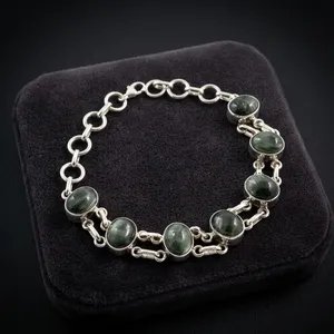 Silver Flake Seraphinite 925 Sterling Silver Bracelet Spiritual Healing Ring Energy Bezel Set Classic Style Unisex Everyday Wear - Product Image 6